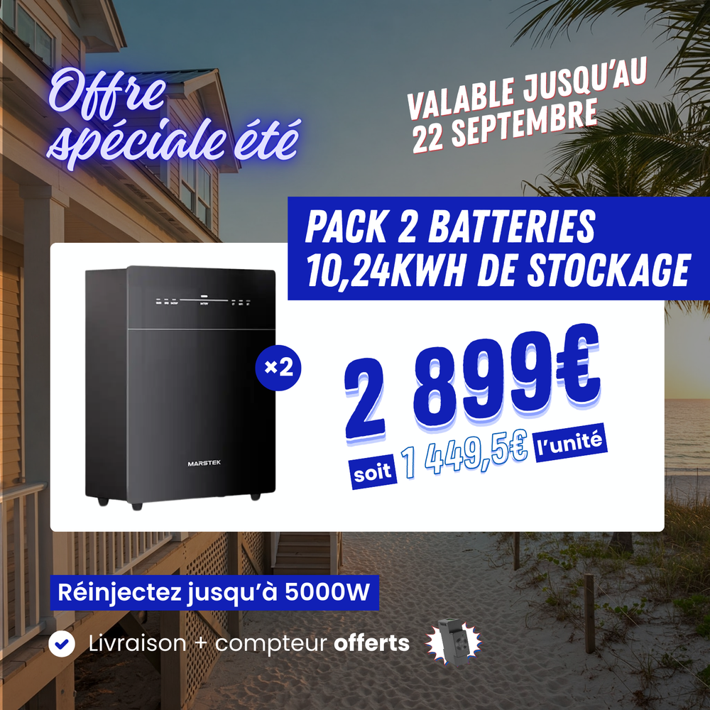 Pack Batterie de stockage VENUS E Marstek 5120Wh couplé en AC