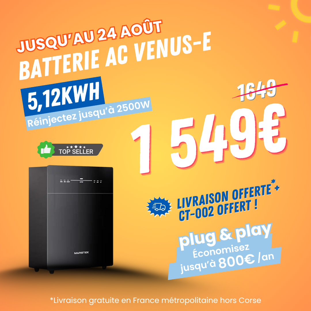 Batterie de stockage VENUS E Marstek 5120Wh couplé en AC