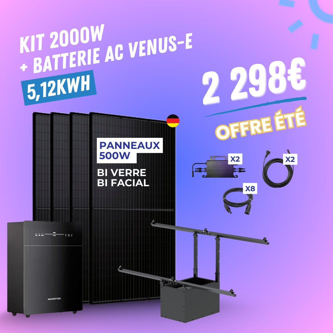 Kit 2000W + batterie 5,12kWh en AC plug & play