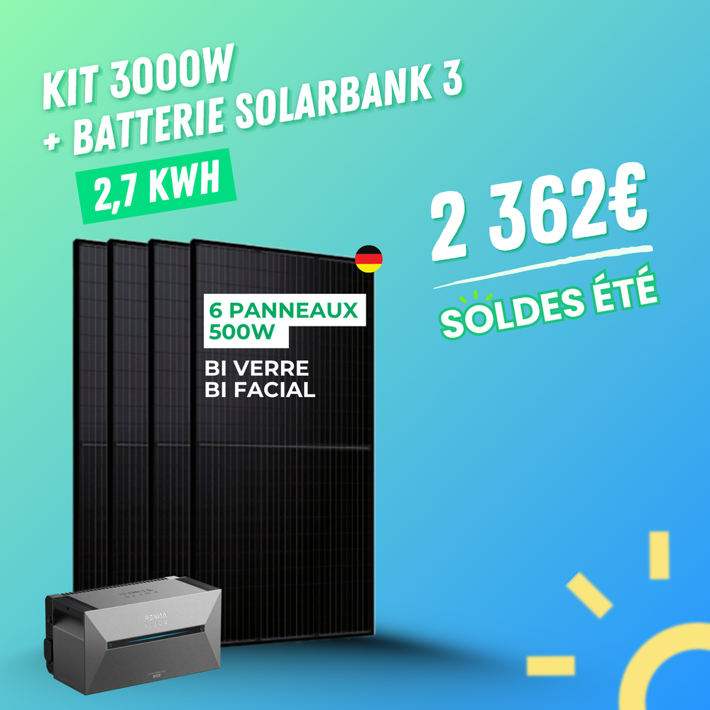 Solarbank 3 E2700 Pro + 6 panneaux AE SOLAR 500W (2000W)