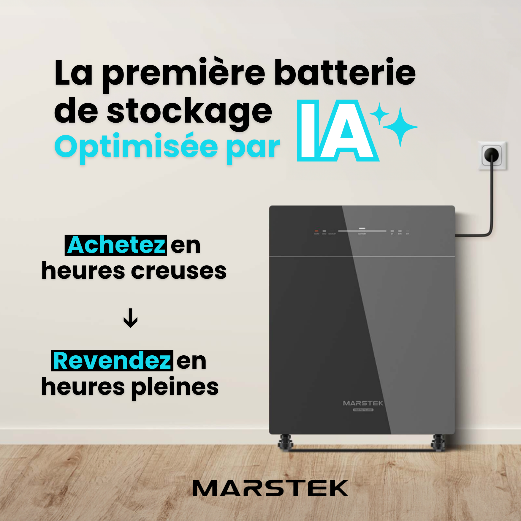 Batterie de stockage VENUS C Marstek 2560Wh couplé en AC